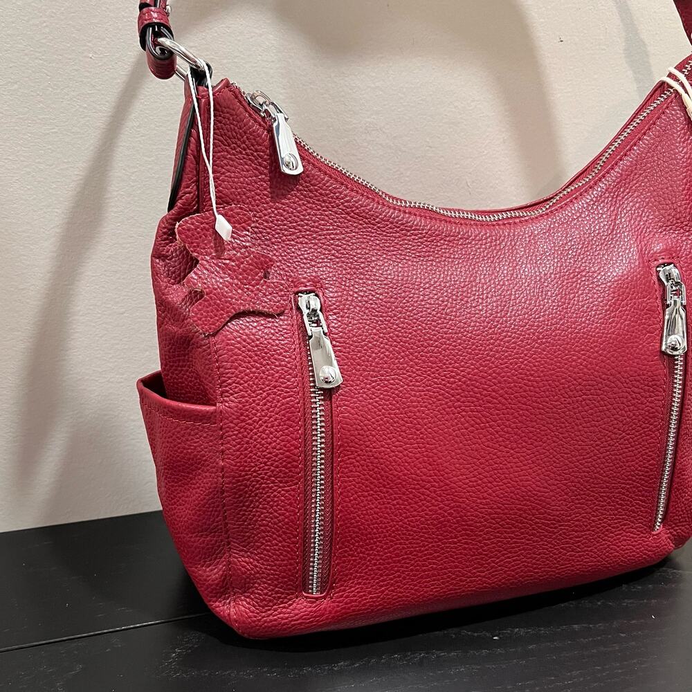 NWT Over Earth Leather Shoulder Hobo Bag Purse - Picture 7 of 16